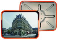 Зеркало сферическое прямоугольное с козырьком из нержавеющей стали